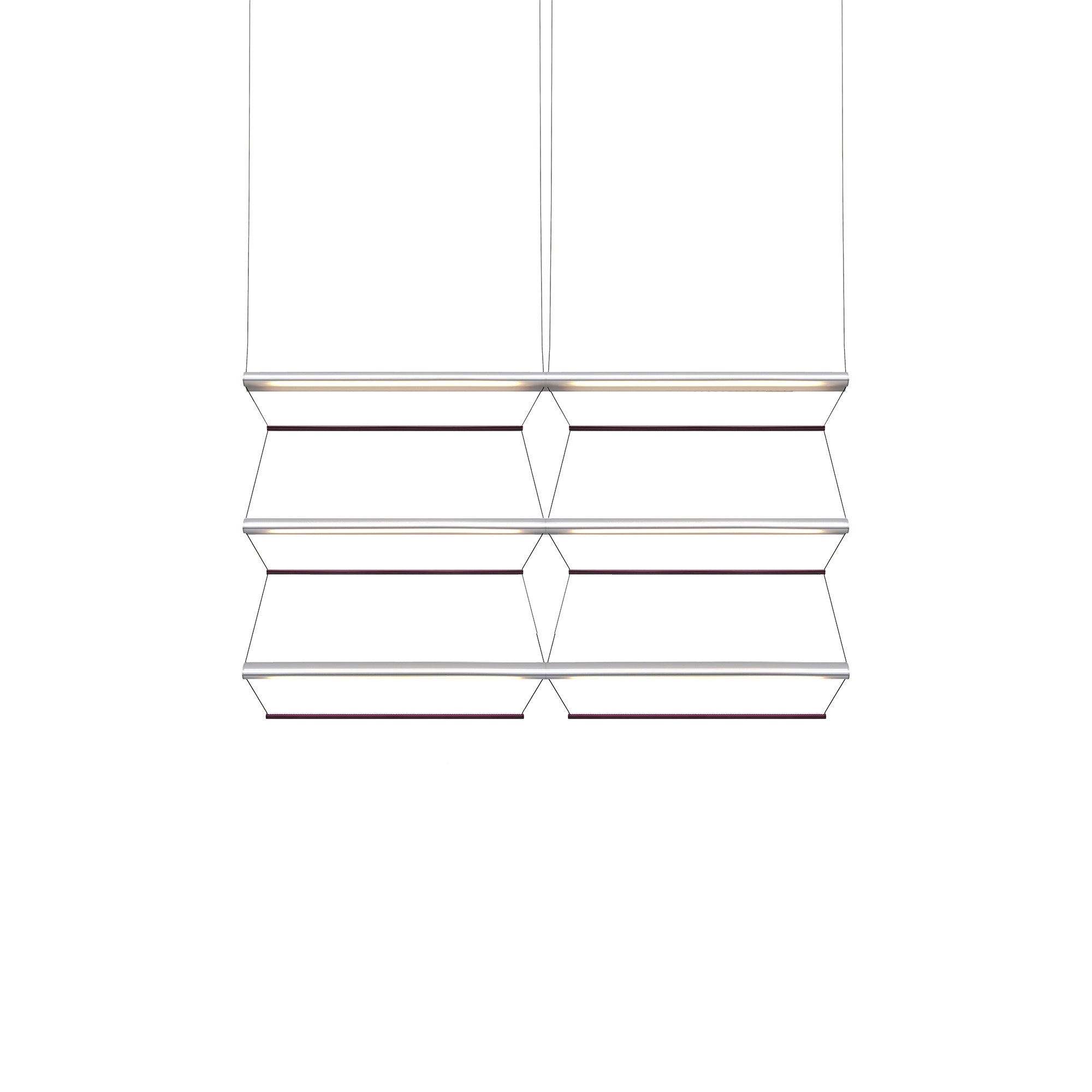 Tier Grid Pendant Light: 100 + 2H3V + Anodized Silver + Amethyst