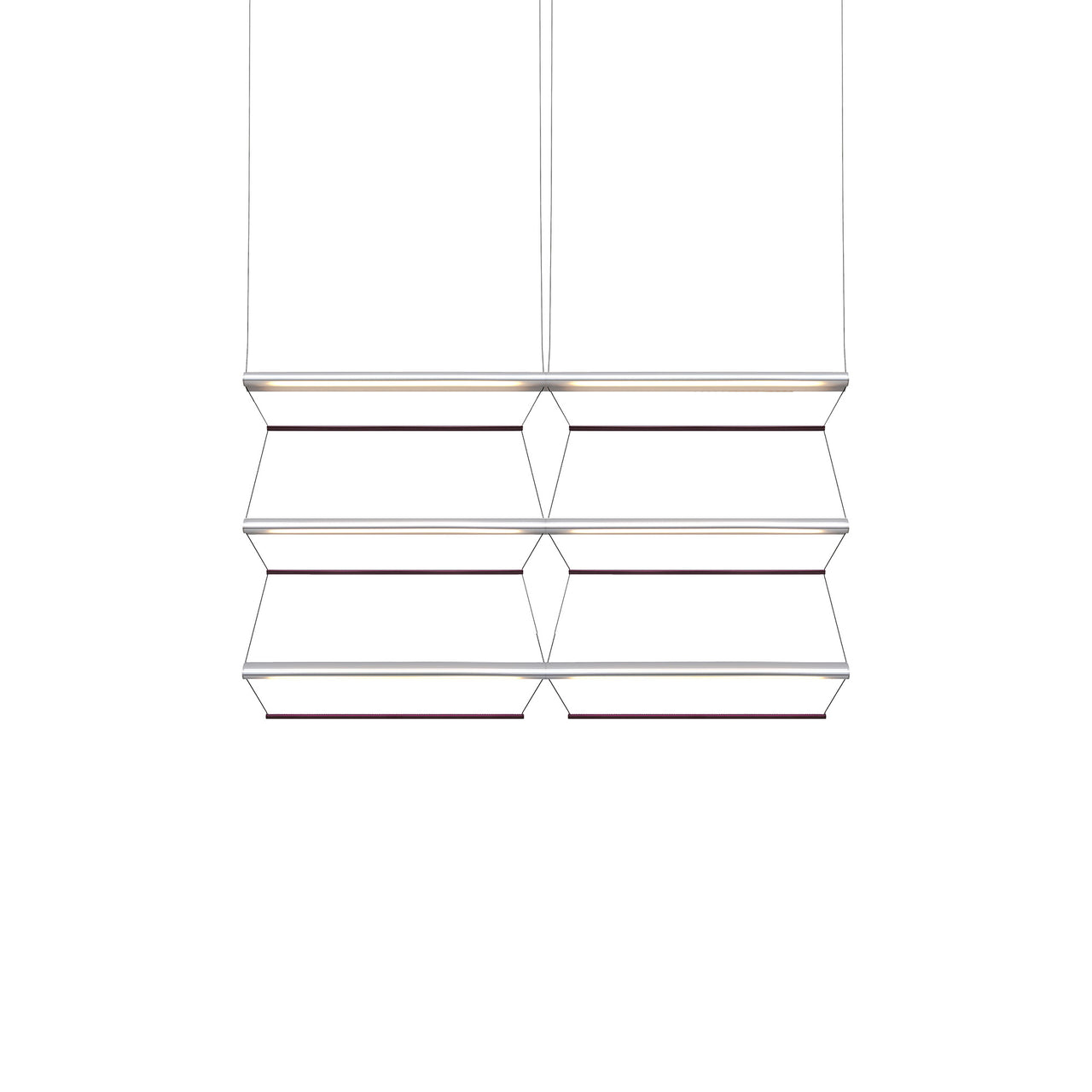 Tier Grid Pendant Light: 100 + 2H3V + Anodized Silver + Amethyst