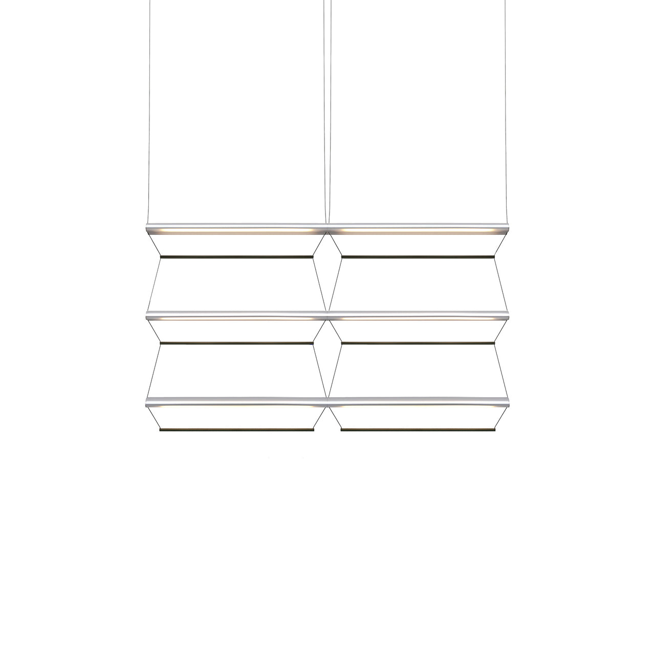 Tier Grid Pendant Light: 100 + 2H3V + Anodized Silver + Emerald