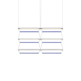 Tier Grid Pendant Light: 100 + 2H3V + Anodized Silver + Sapphire