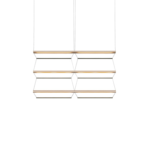 Tier Grid Pendant Light: 100 + 2H3V + Anodized Gold + Emerald