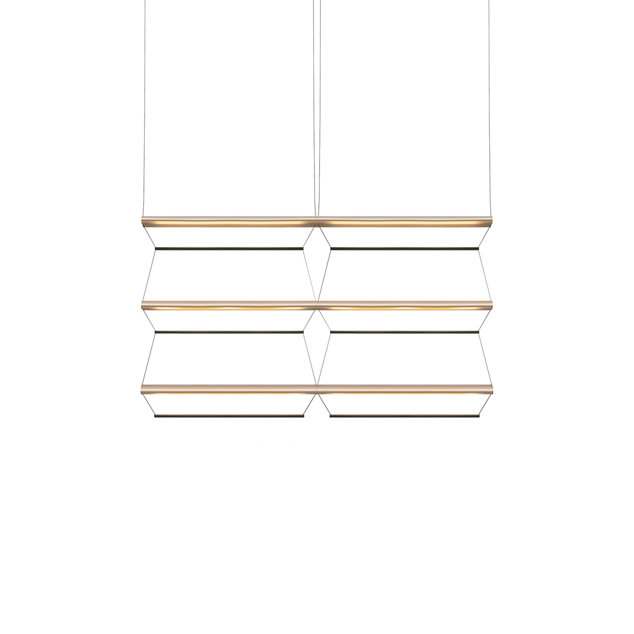 Tier Grid Pendant Light: 100 + 2H3V + Anodized Gold + Emerald