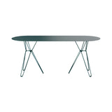 Tio Oval Dining Table: Blue Green Metal