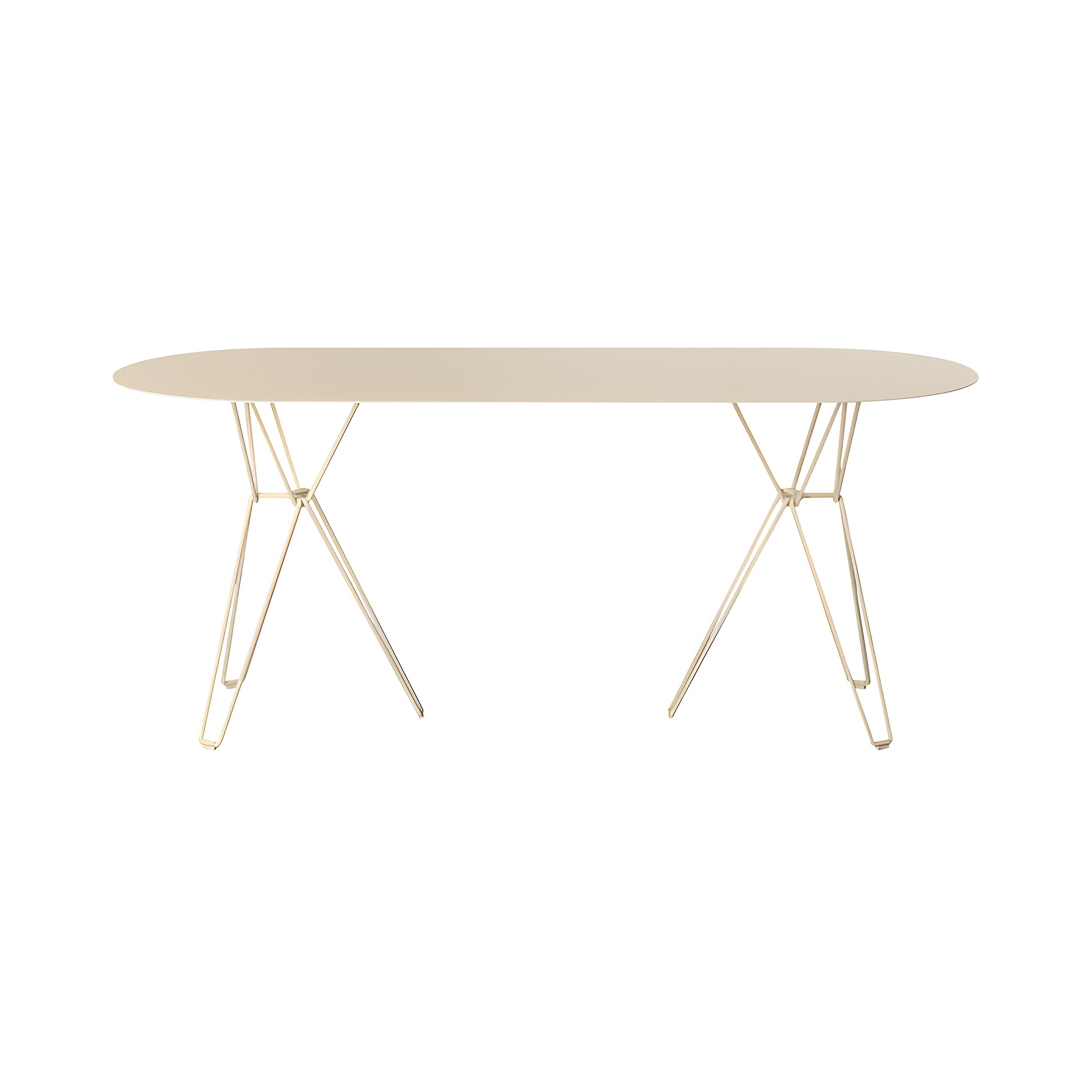 Tio Oval Dining Table: Ivory Metal