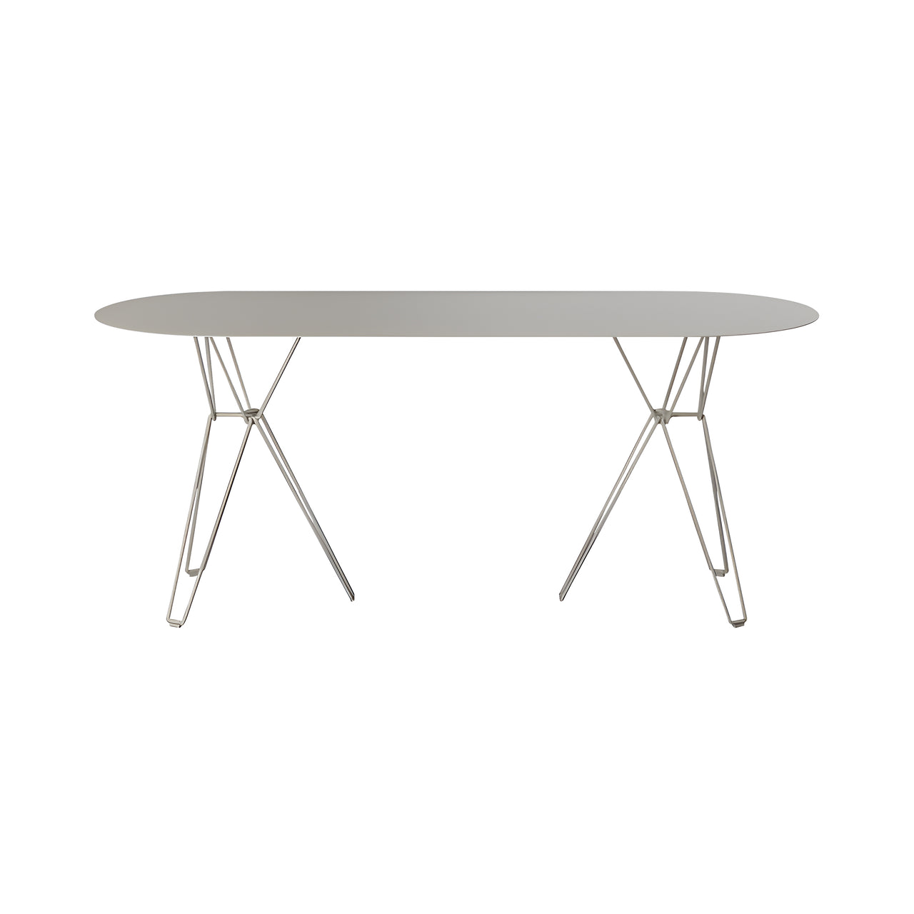 Tio Oval Dining Table: Stone Grey Metal