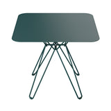 Tio Dining Table: Square + Blue Green Metal