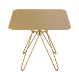 Tio Dining Table: Square + Brown Beige Metal