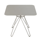 Tio Dining Table: Square + Stone Grey Metal