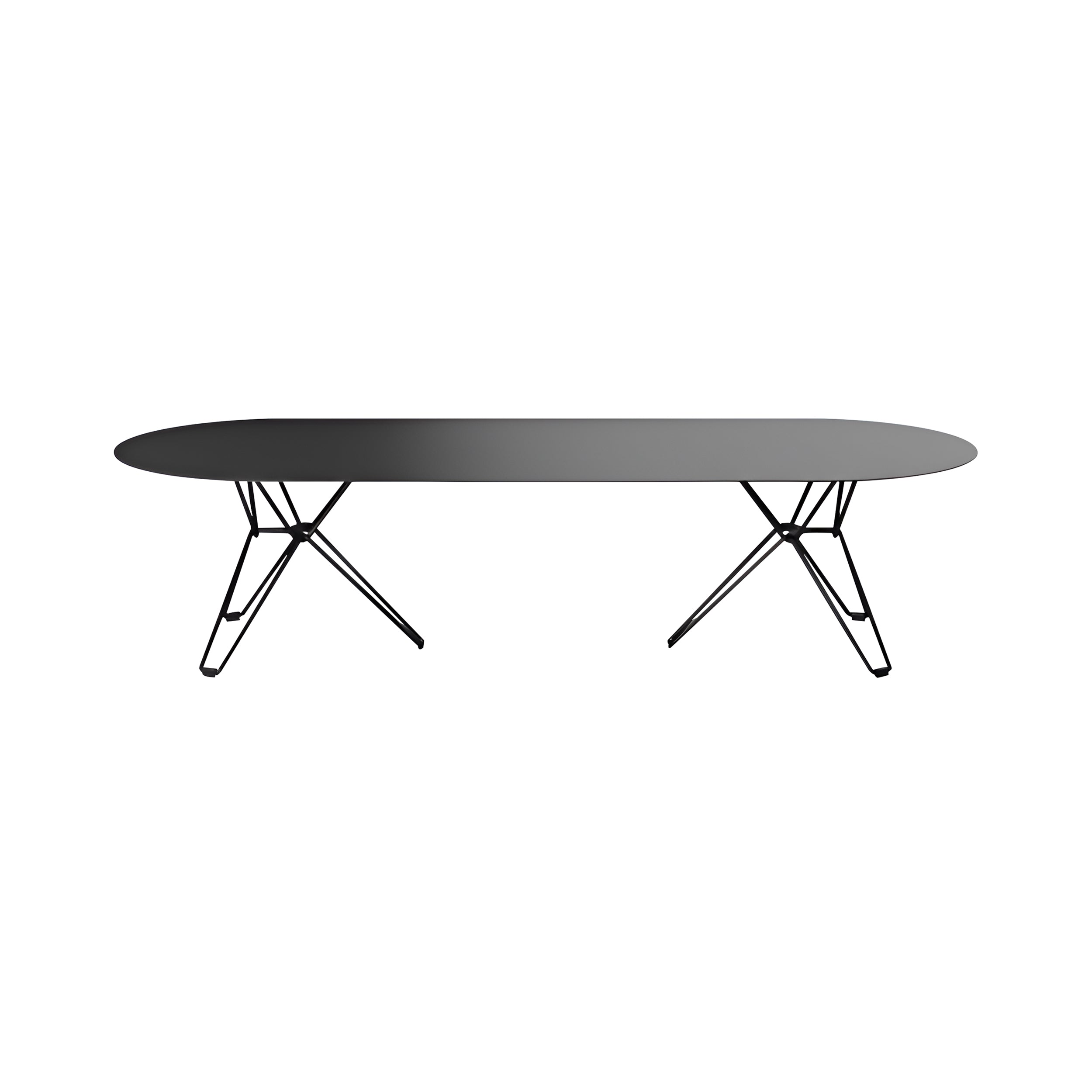 Tio Coffee Table: Oval + Black Metal