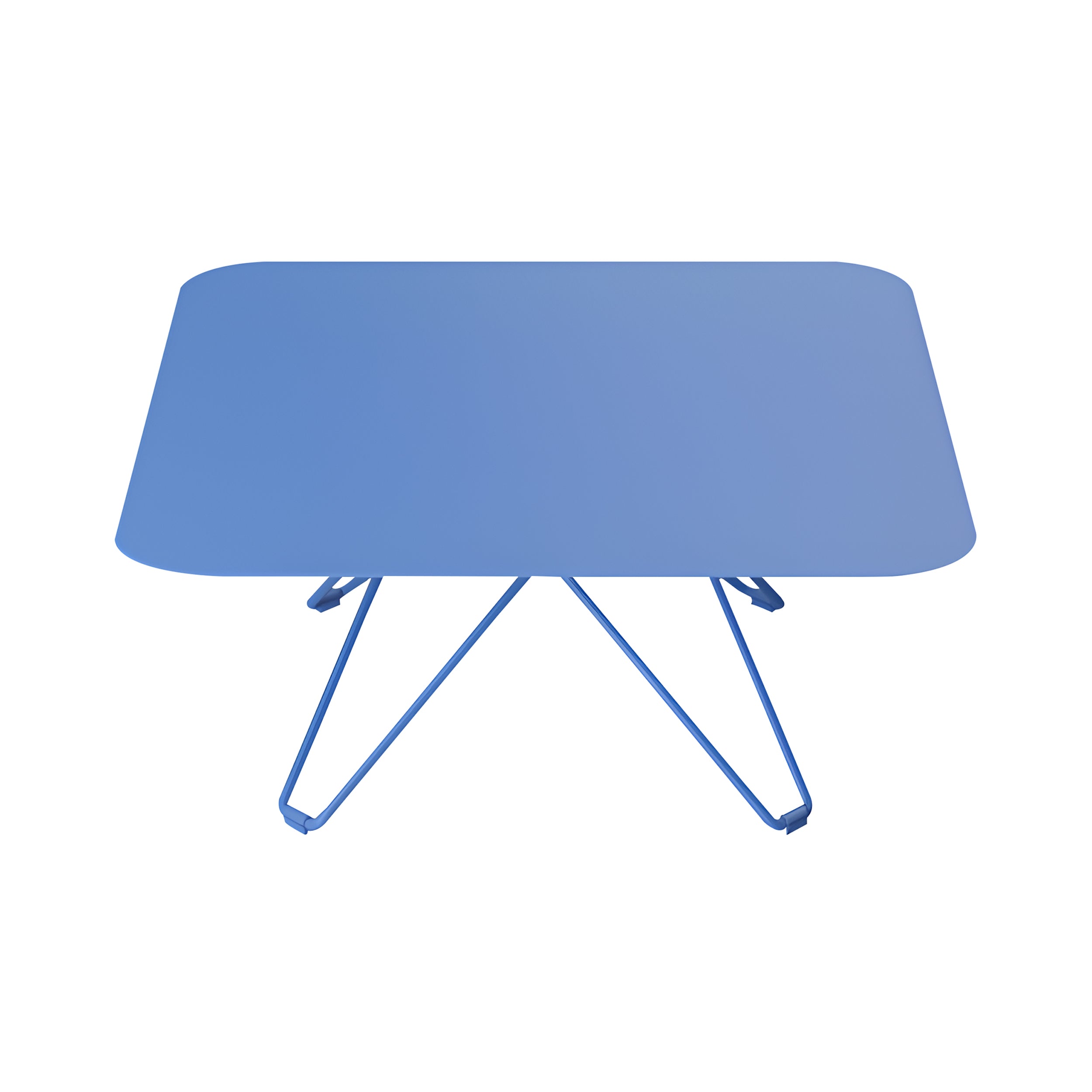 Tio Coffee Table: Square + Overseas Blue Metal