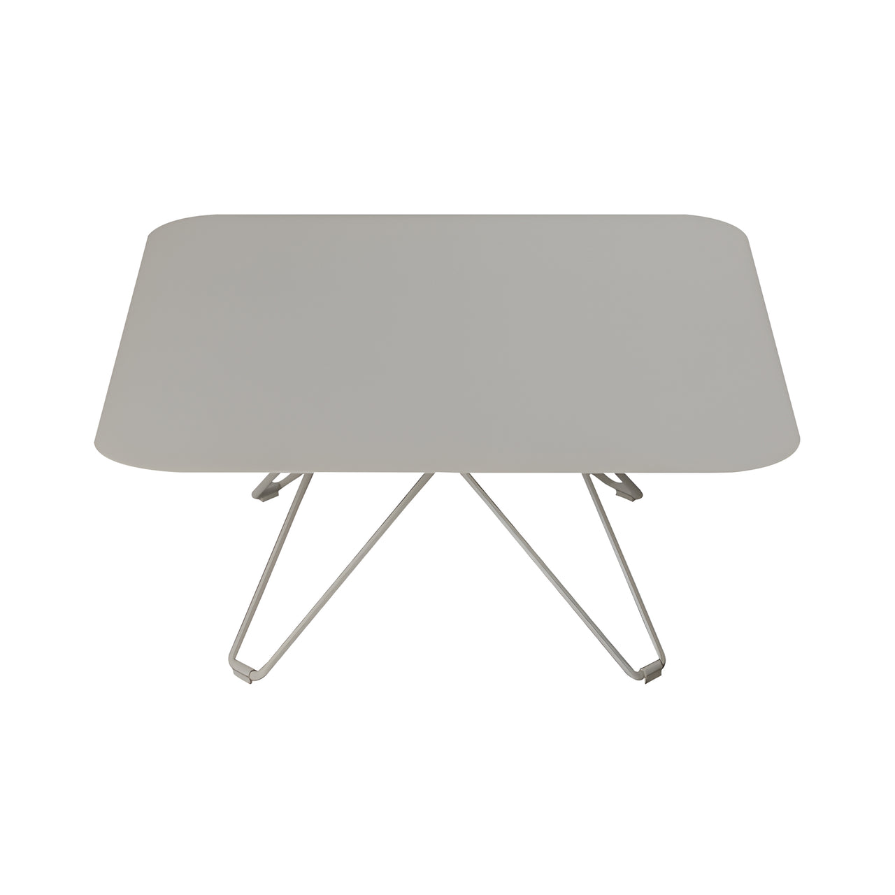 Tio Coffee Table: Square + Stone Grey Metal