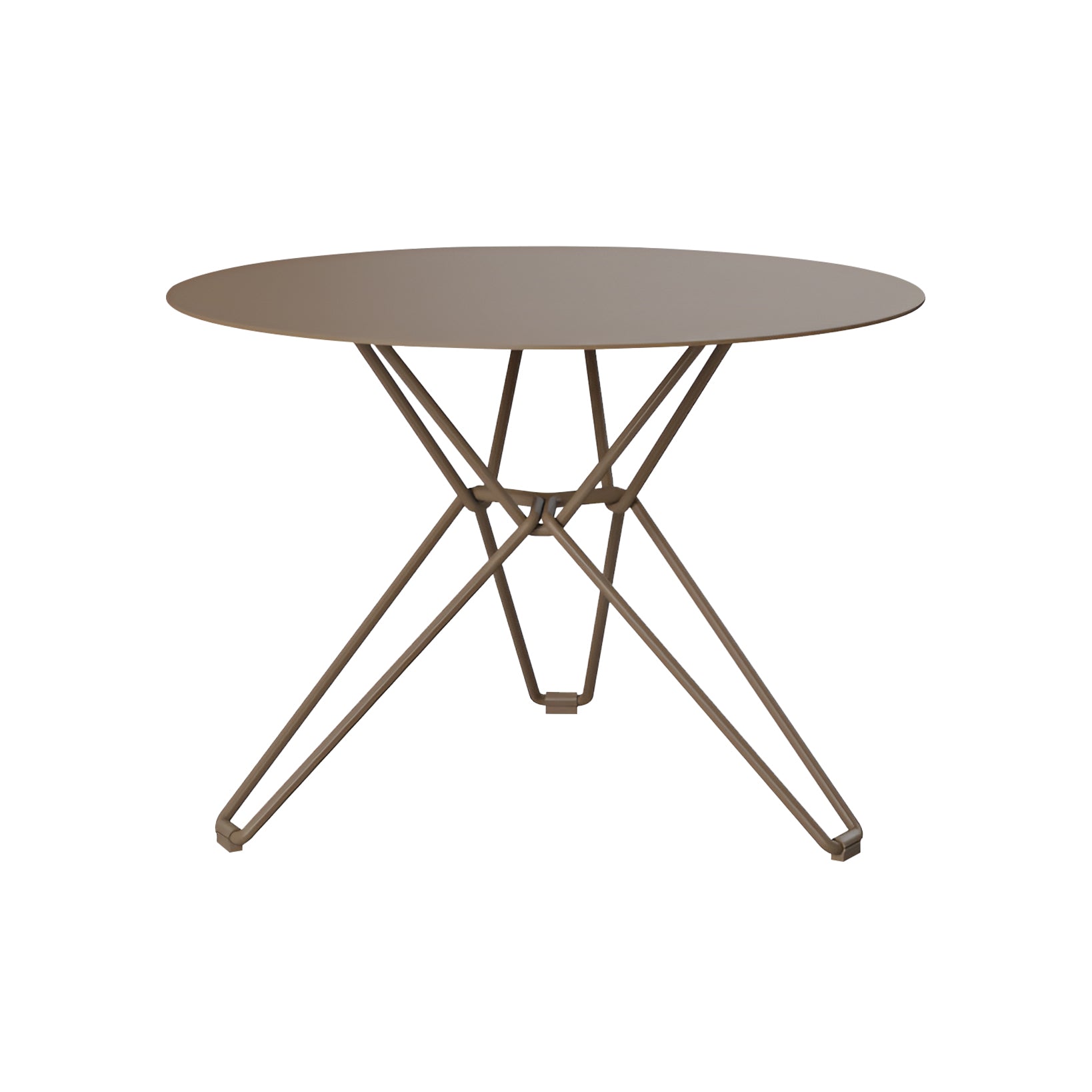 Tio Round Coffee Table: Small + Pale Brown Metal