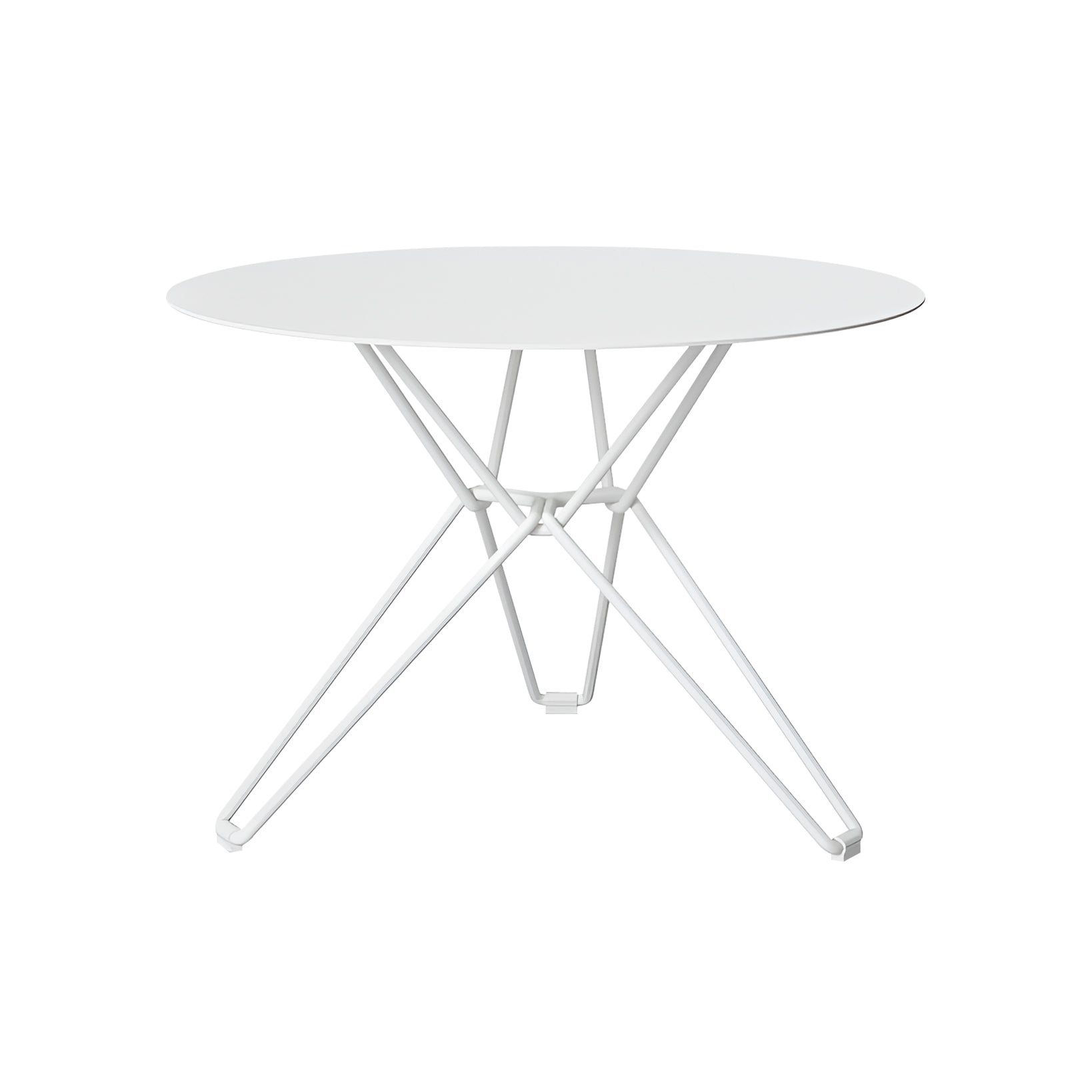 Tio Round Coffee Table: Small + White Metal