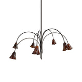 Flora Chandelier: 7 + Tobacco Blackened Brass