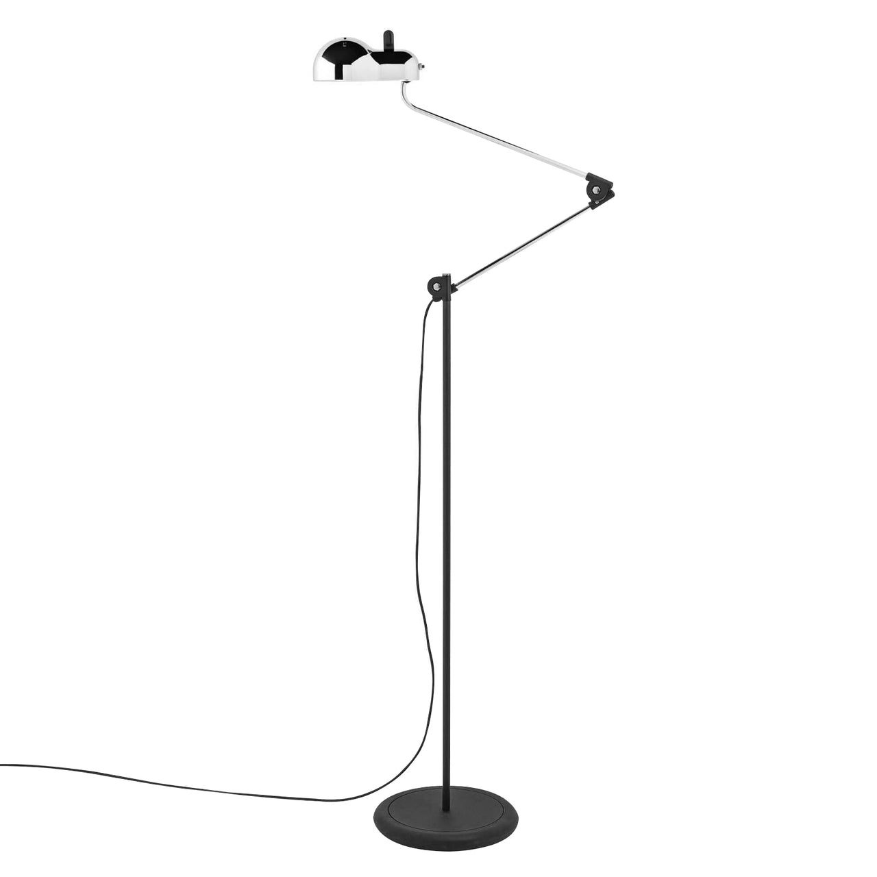 Topo Floor Lamp: Polished Chrome + Black