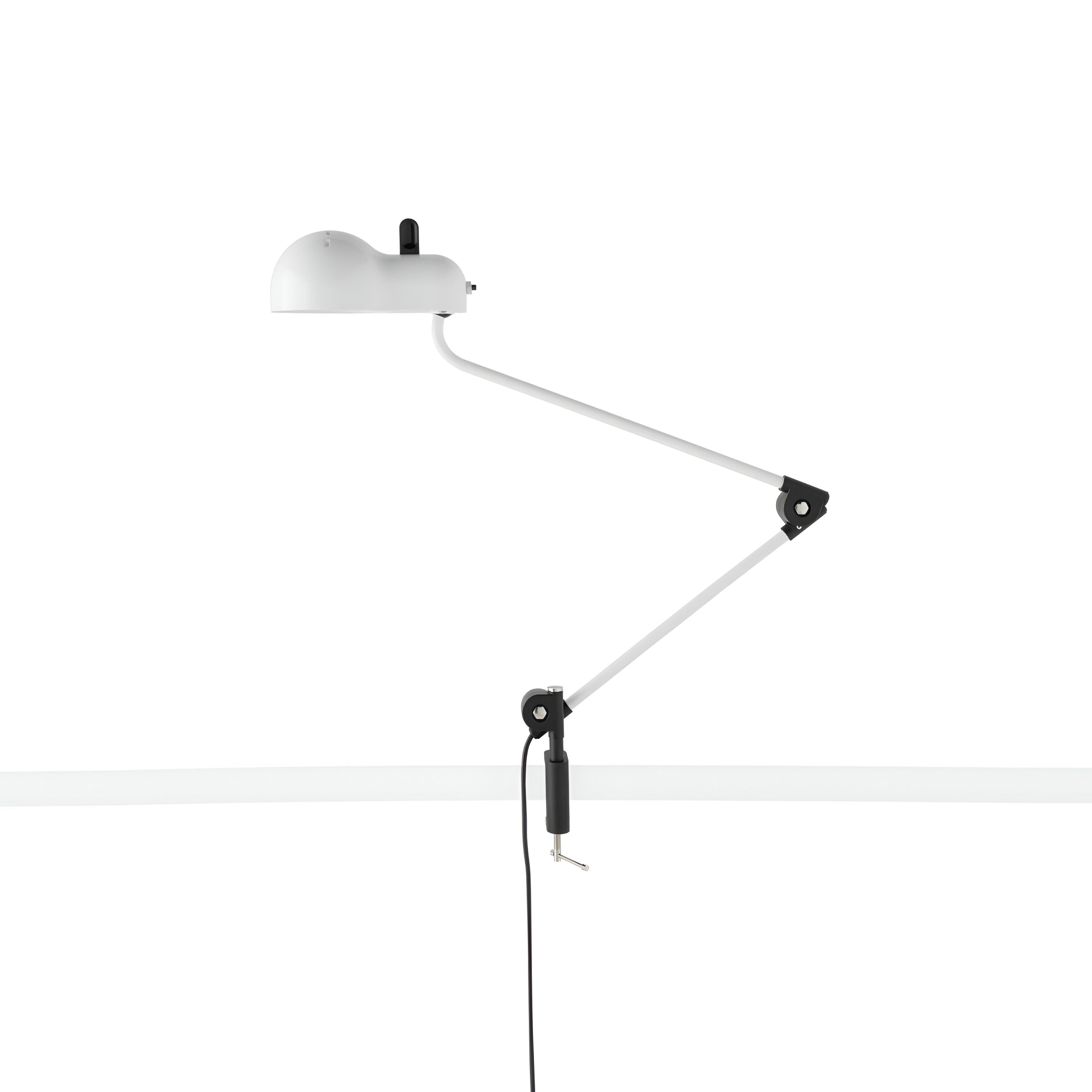 Topo Table Lamp with Clamp: White + Black
