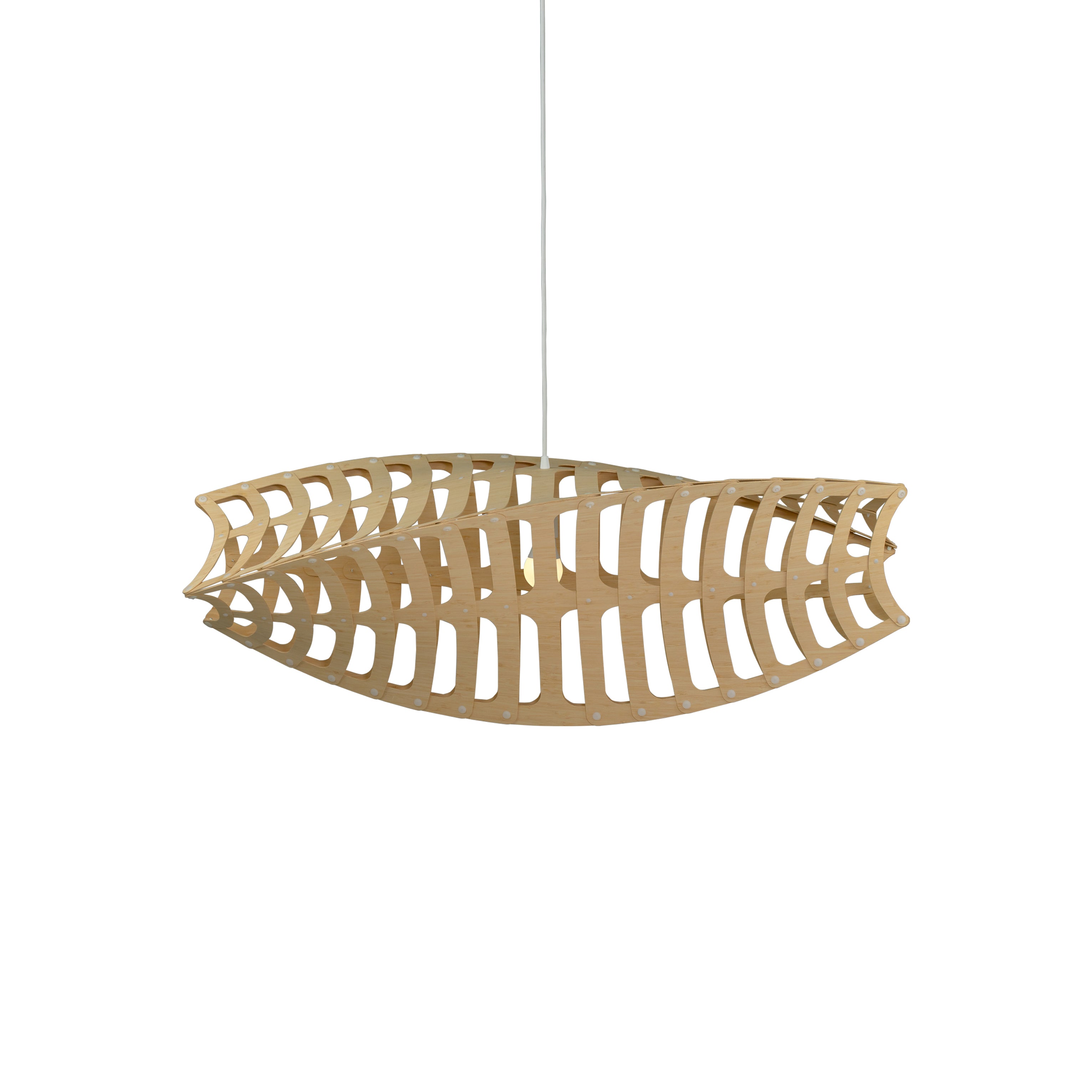 Toru Horizontal Pendant Light: Large + Bamboo