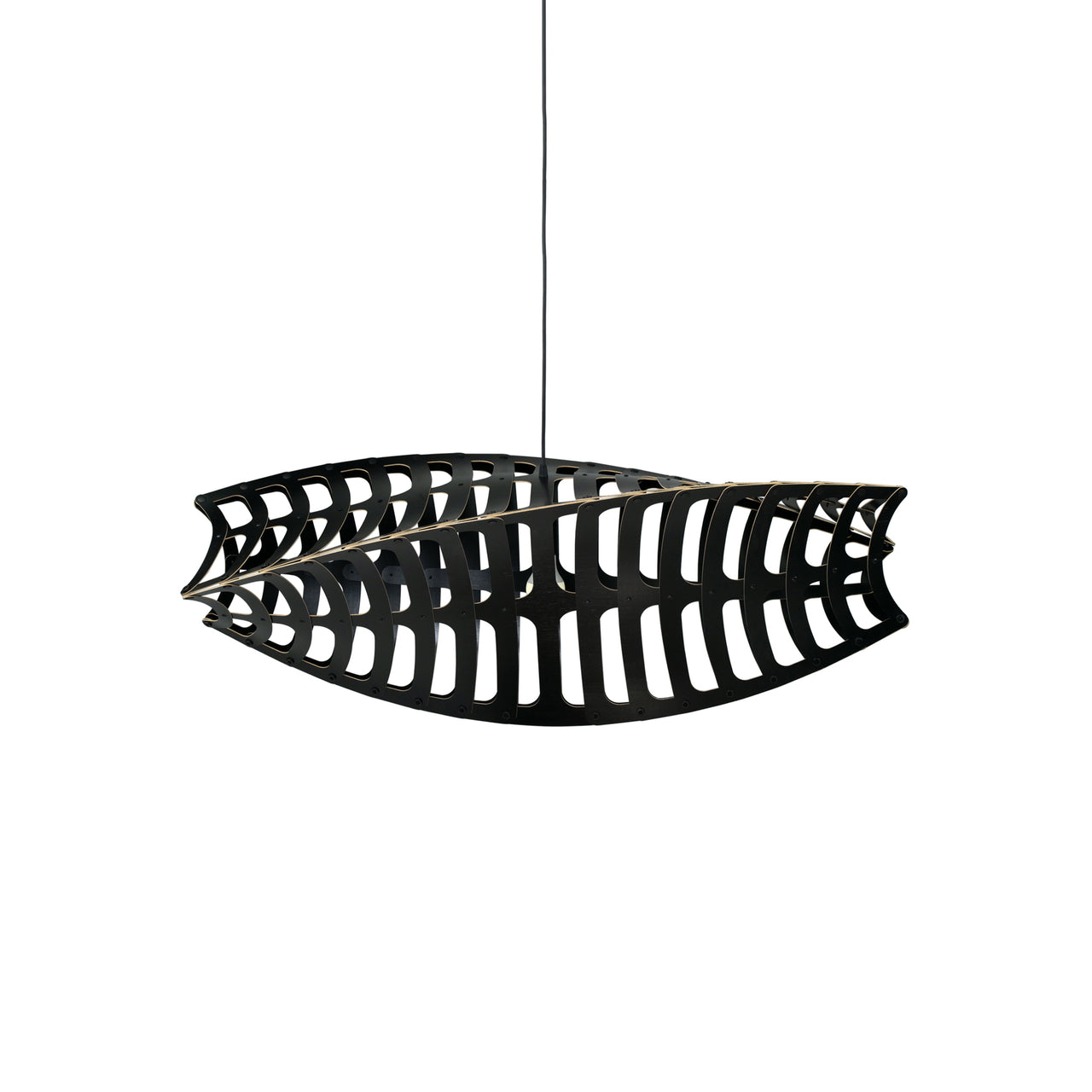 Toru Horizontal Pendant Light: Large + Black