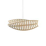 Toru Horizontal Pendant Light: Large + Bamboo + White