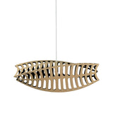 Toru Horizontal Pendant Light: Medium + Bamboo + Black