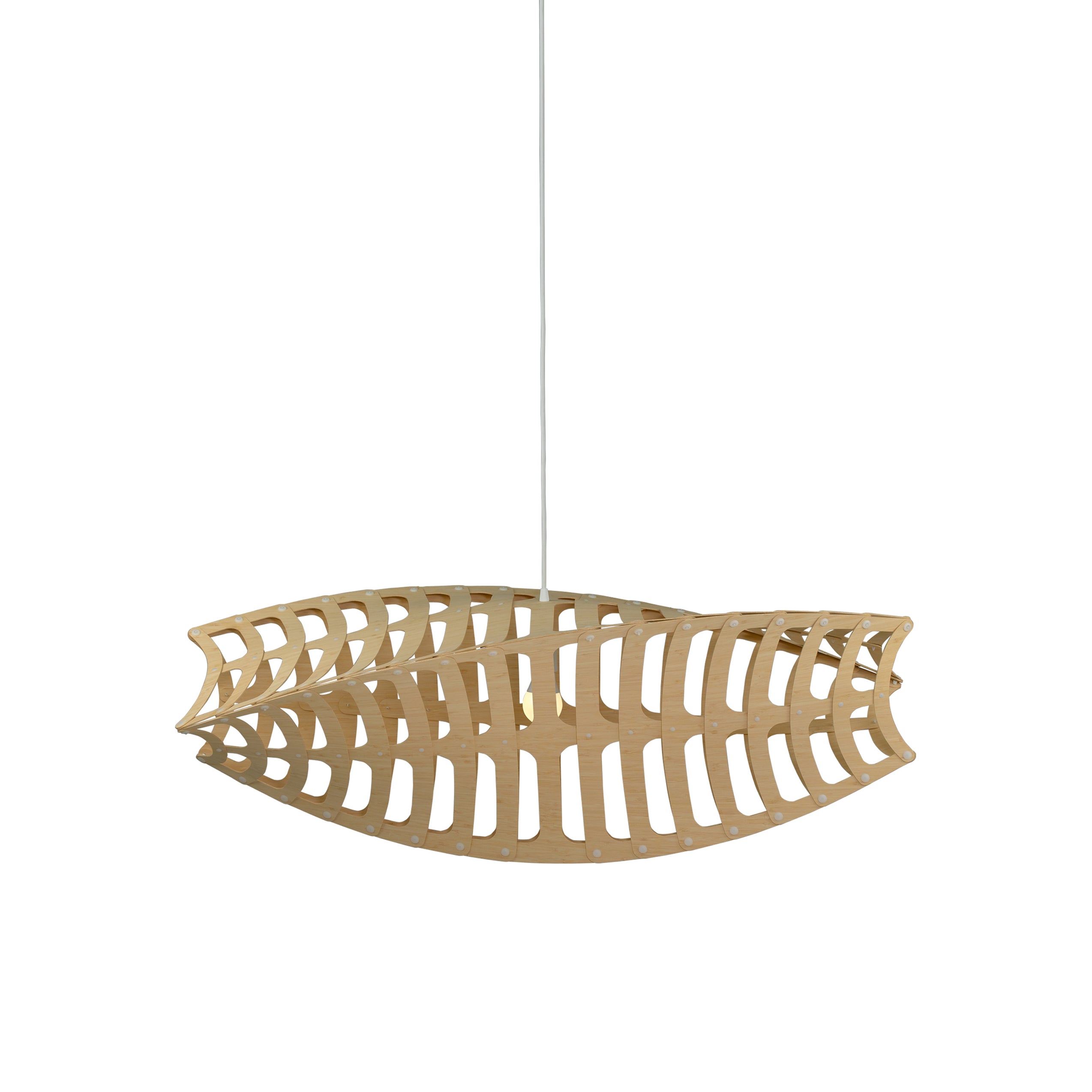 Toru Horizontal Pendant Light: Small + Bamboo