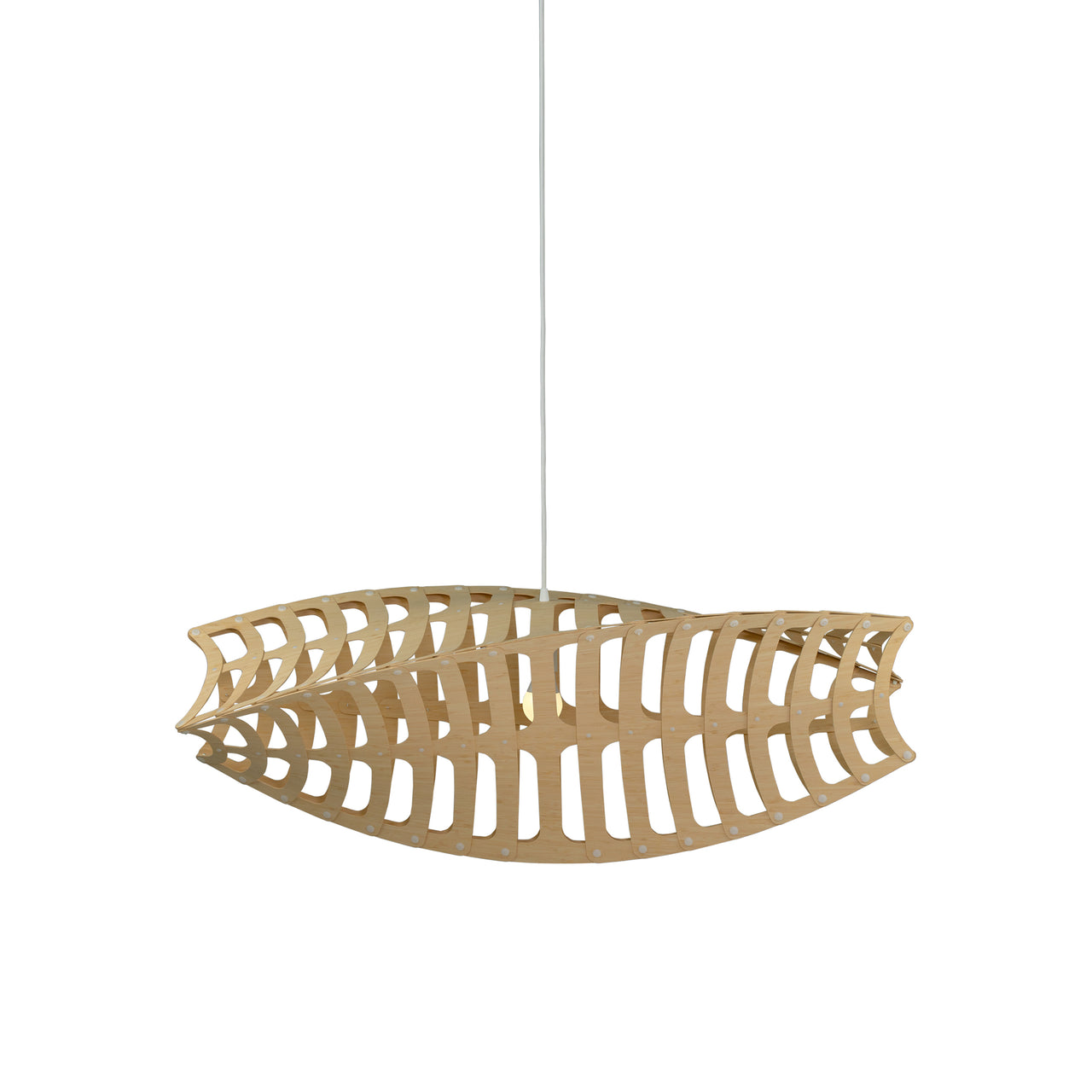 Toru Horizontal Pendant Light: Small + Bamboo