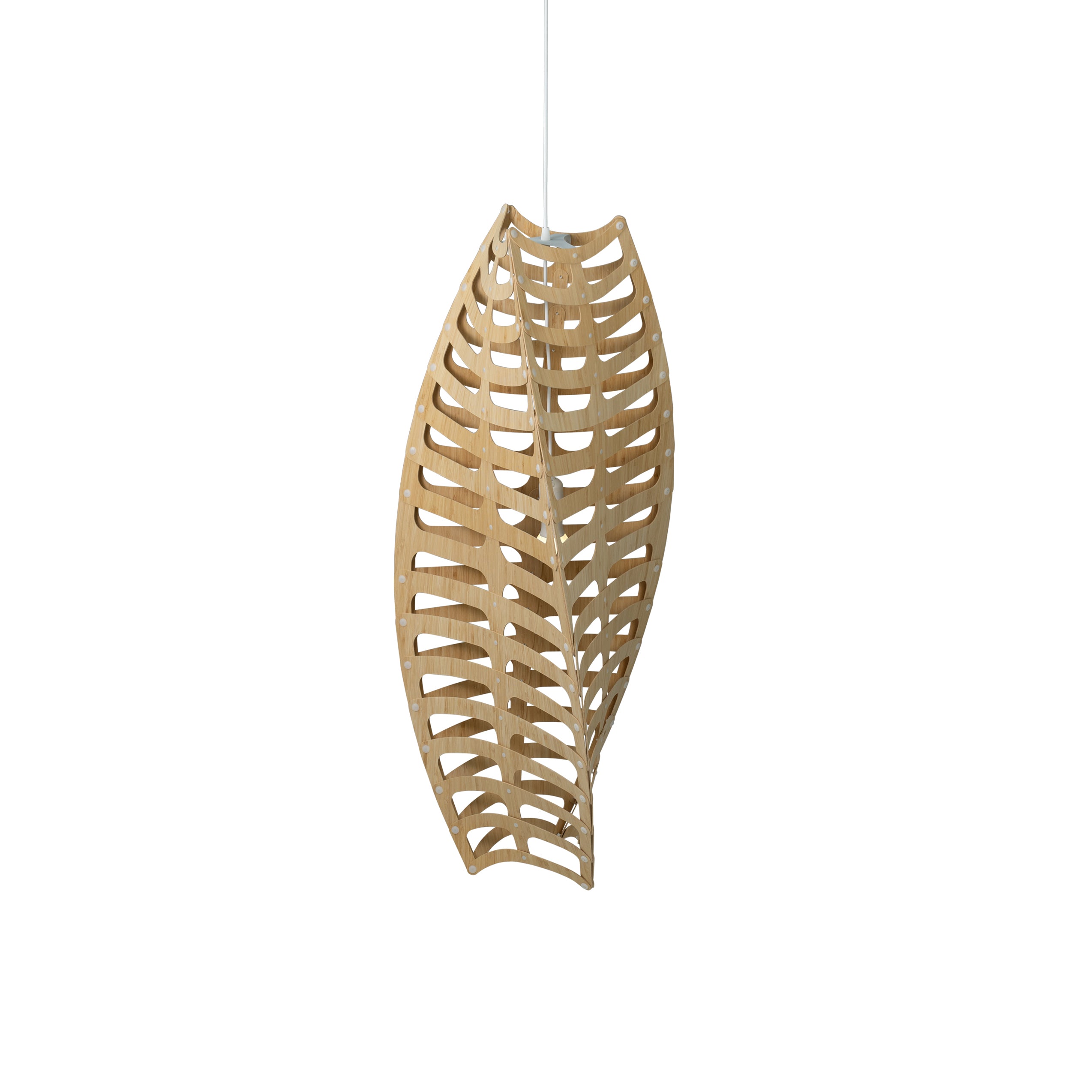 Toru Vertical Pendant Light: Large + Bamboo