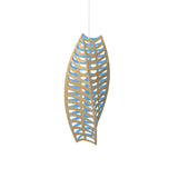 Toru Vertical Pendant Light: Large + Bamboo + Blue