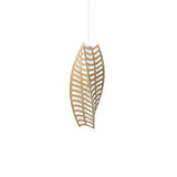 Toru Vertical Pendant Light: Small + Bamboo + White