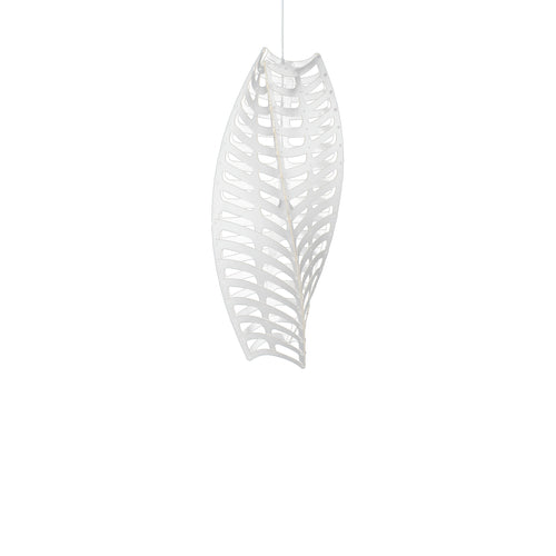 Toru Vertical Pendant Light: Large + White + White