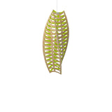 Toru Vertical Pendant Light: Large + Bamboo + Lime + White