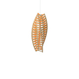 Toru Vertical Pendant Light: Medium + Bamboo + Orange + White