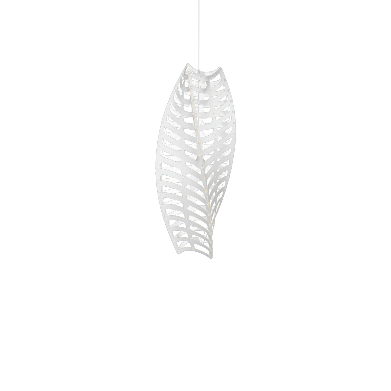 Toru Vertical Pendant Light: Medium + White + White