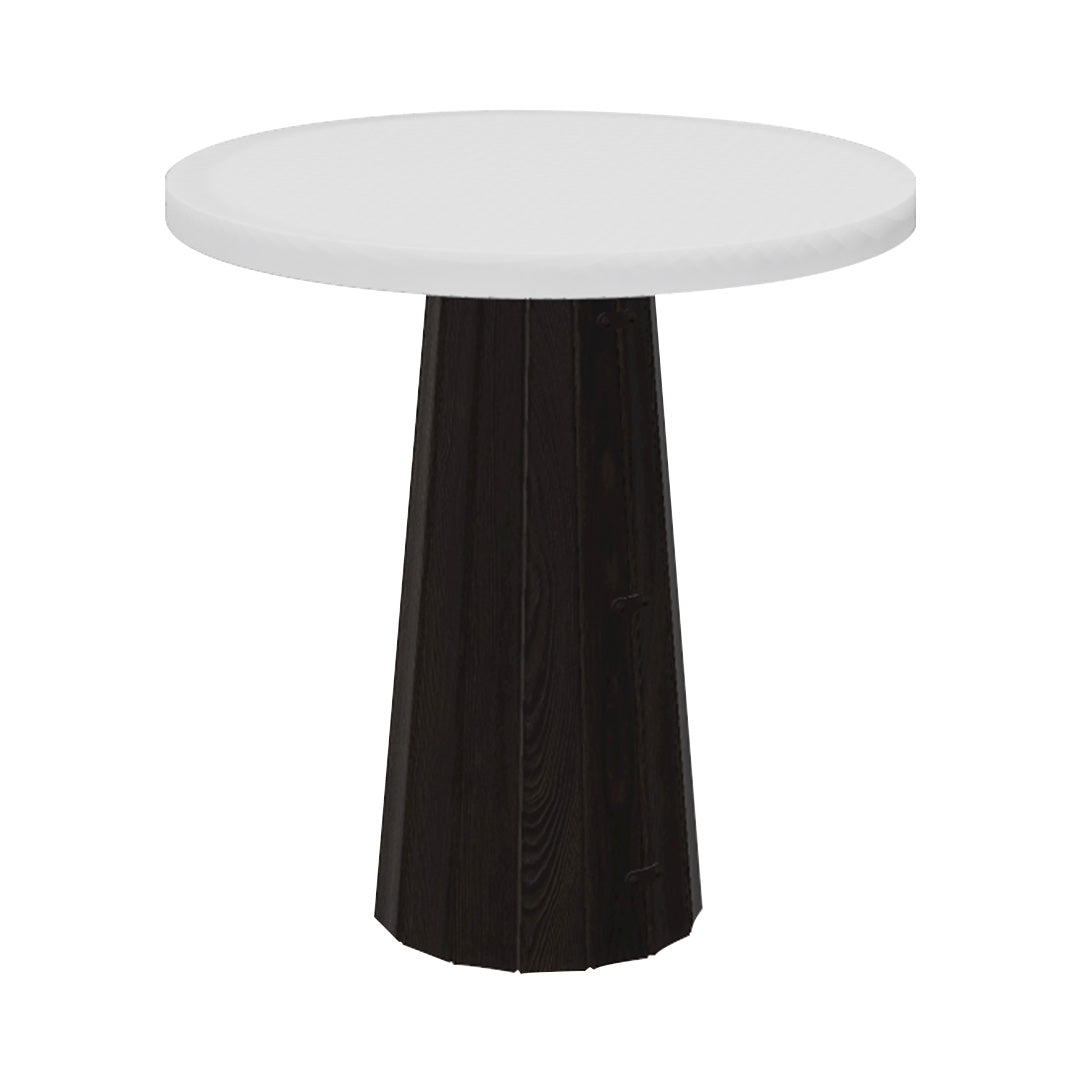 Container Round Table: Extra Small + Bodhi Cover + Traffic White + Wenge