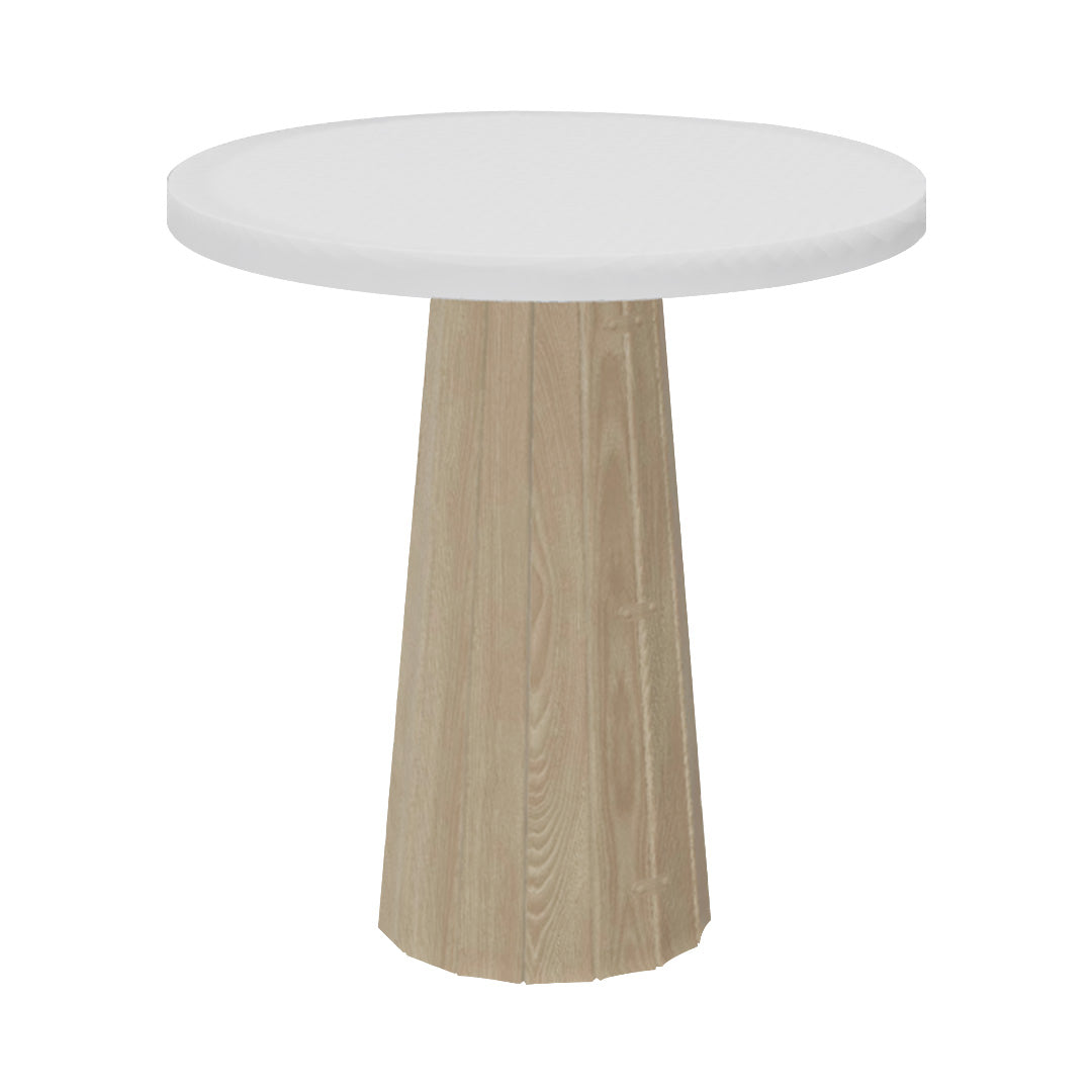 Container Round Table: Extra Small + Bodhi Cover + Traffic White + White wash