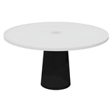 Container Round Table: Large + Cable Feed + Traffic White with Hole + Black