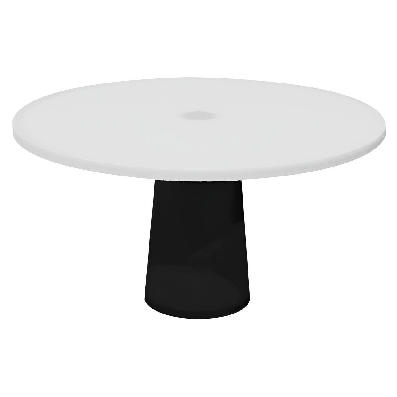 Container Round Table: Large + Cable Feed + Traffic White with Hole + Black