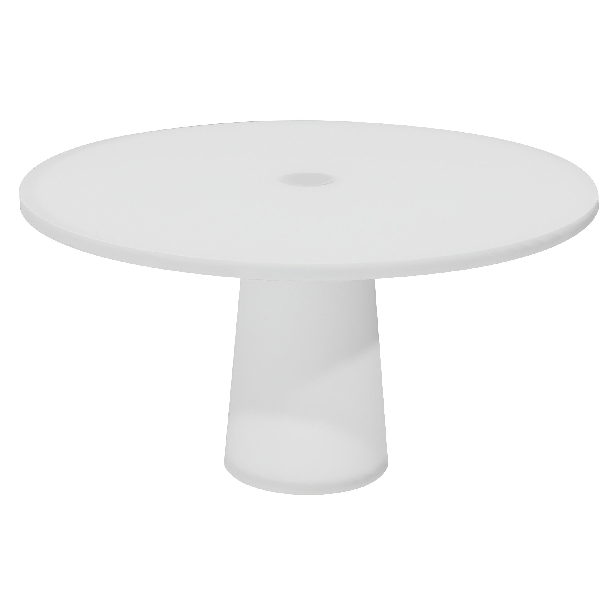 Container Round Table: Large + Cable Feed + Traffic White with Hole + White