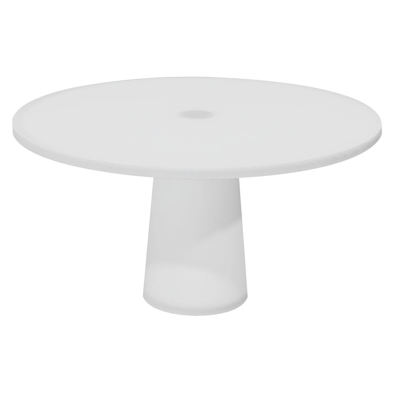 Container Round Table: Large + Cable Feed + Traffic White with Hole + White