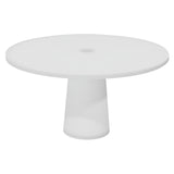 Container Round Table: Large + Cable Feed + Traffic White with Hole + White