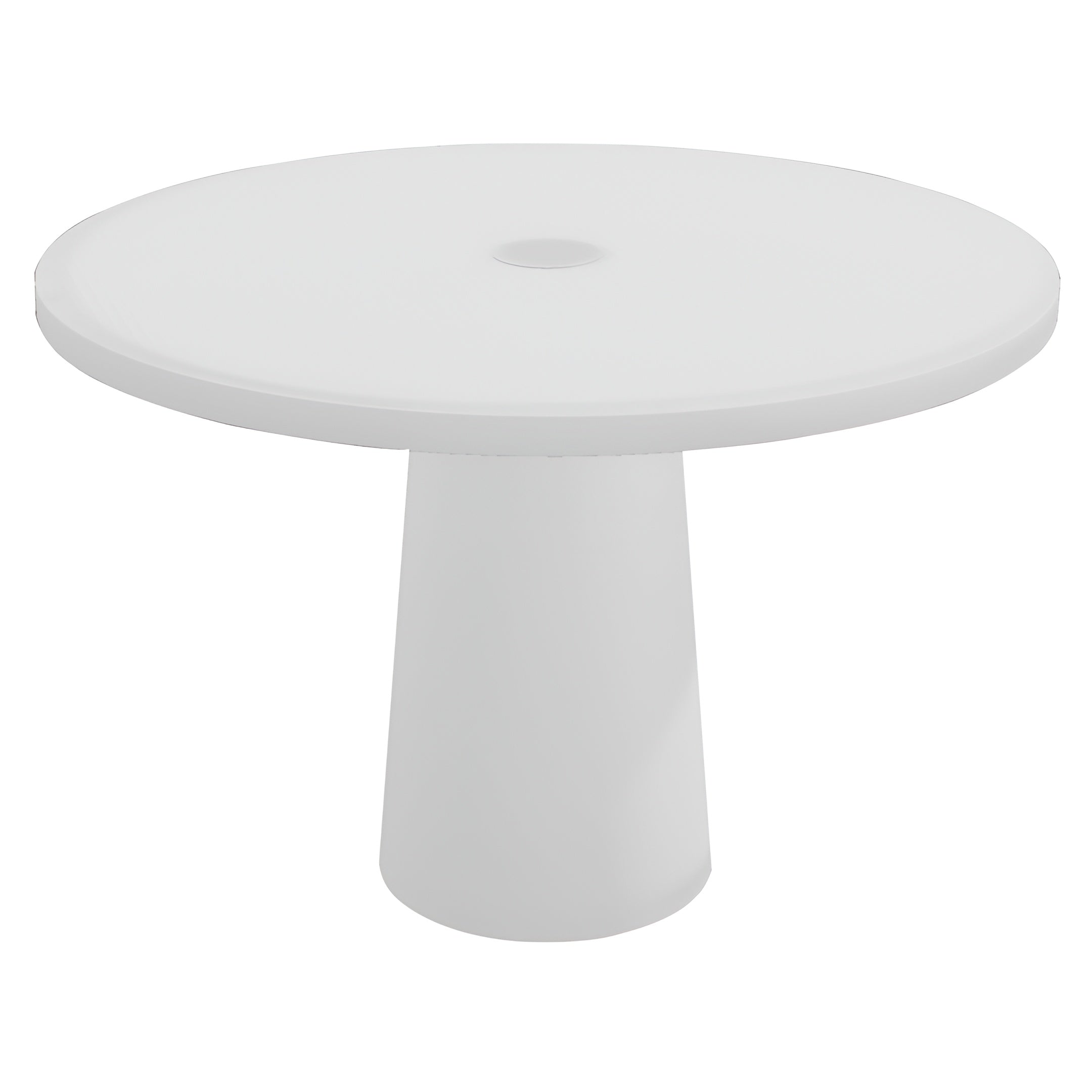 Container Round Table: Medium + Traffic White with Hole + White