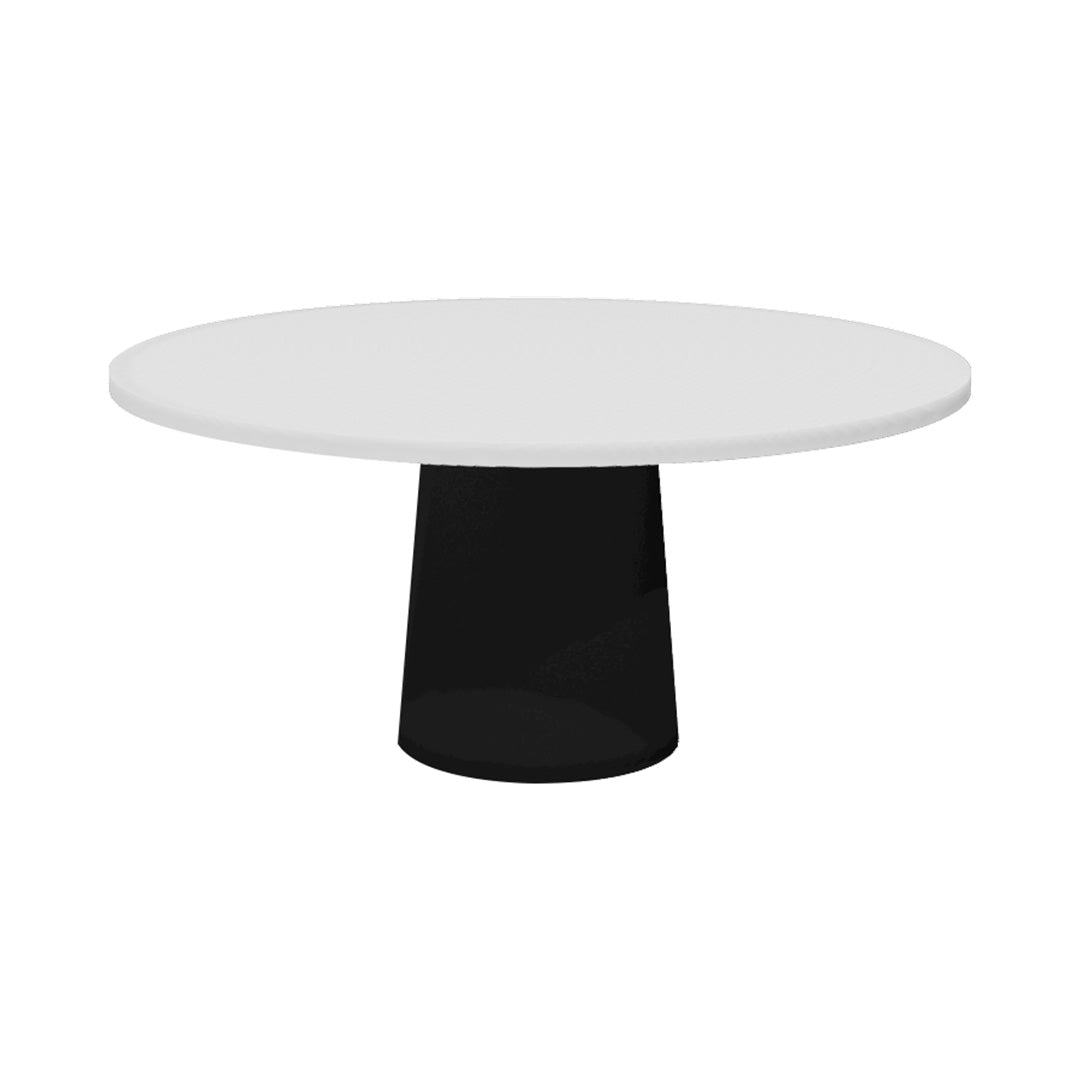 Container Round Table: Extra Large + Cable Feed + Traffic White + Black