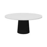 Container Round Table: Extra Large + Cable Feed + Traffic White + Black