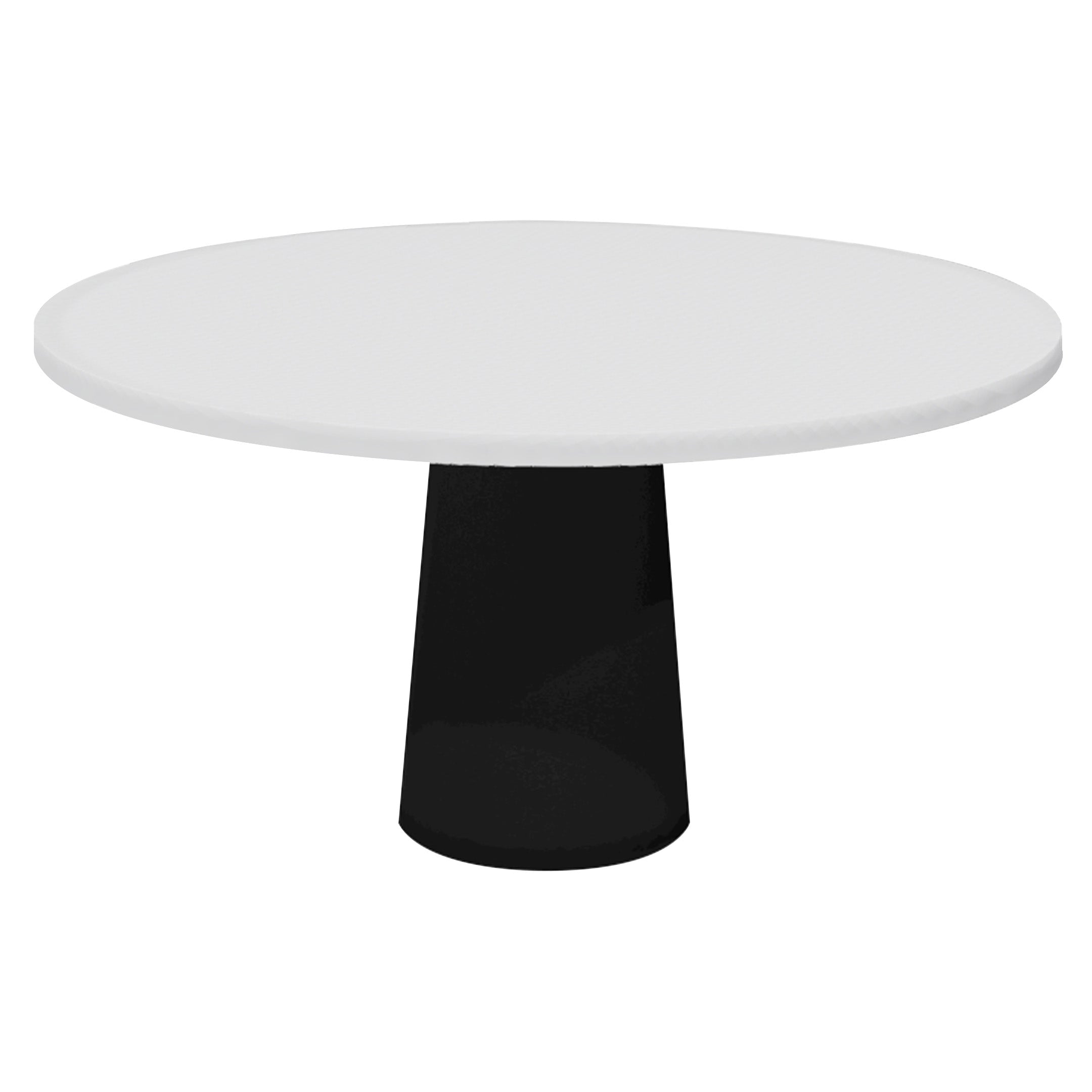 Container Round Table: Large + Cable Feed + Traffic White + Black