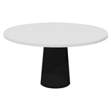 Container Round Table: Large + Cable Feed + Traffic White + Black
