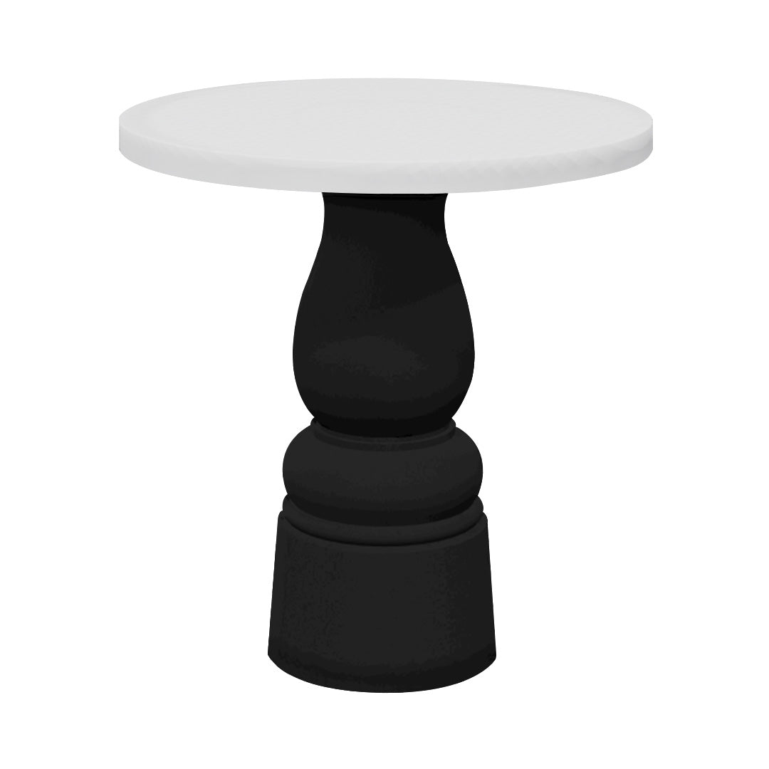 Container Round Table: Extra Small + New Antiques + Traffic White + Black