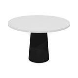 Container Round Table: Medium + Cable Feed + Traffic White + Black