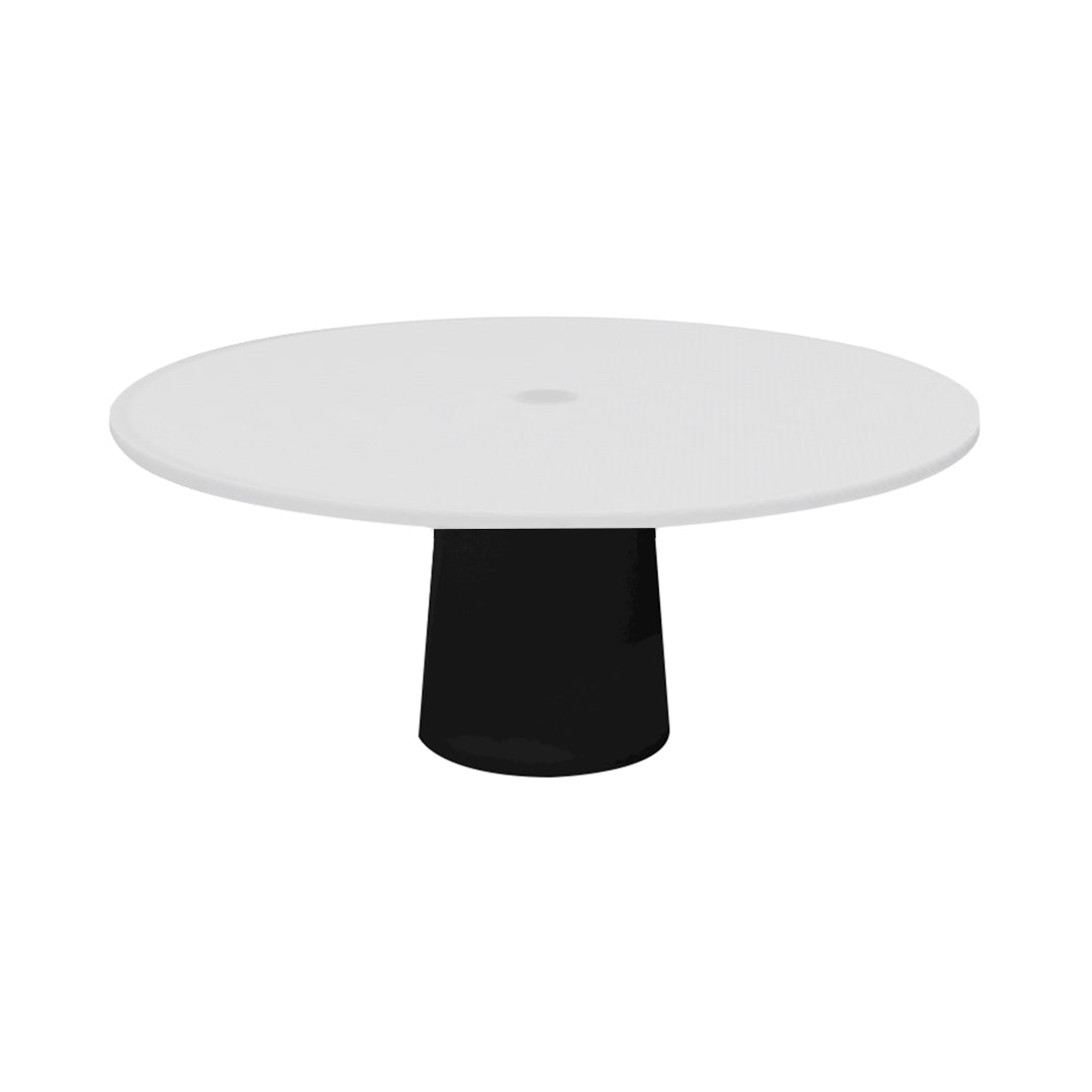 Container Round Table: XXL + Cable Feed + Traffic White with Hole + Black