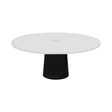 Container Round Table: XXL + Cable Feed + Traffic White with Hole + Black