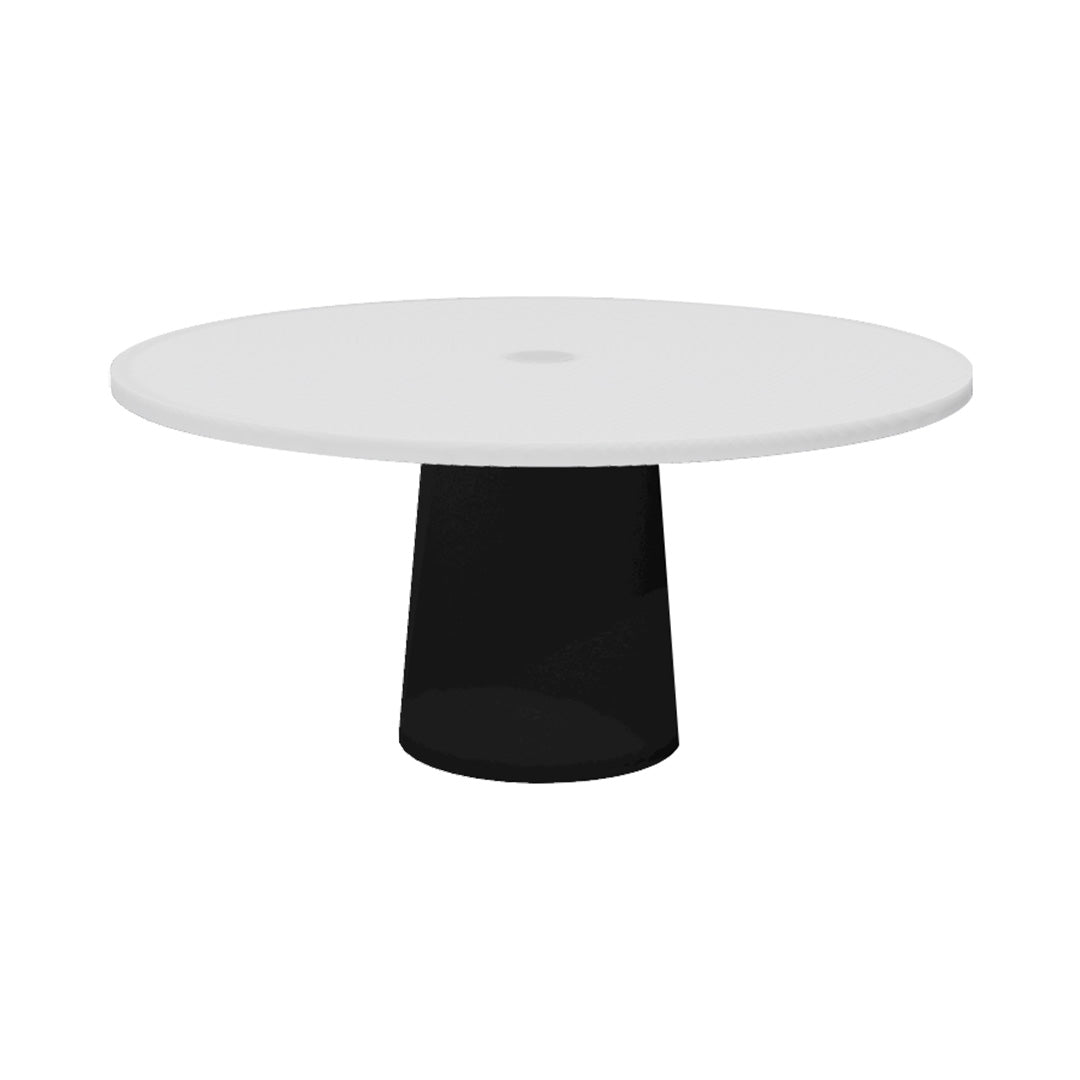 Container Round Table: Extra Large + Cable Feed + Traffic White with Hole + Black